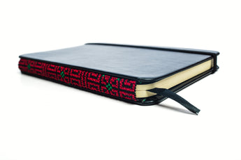 Special Palestine Design - Yearly Planner Black cover with the - Kufiya  & Tariq Masr( Lined - Blank)