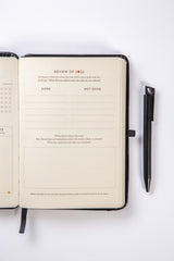 Yearly Planner & Notebook 2026 - Black Cover - Dotted Pages